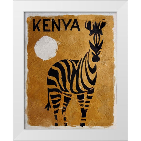Kenya White Modern Wood Framed Art Print by Vintage Apple Collection