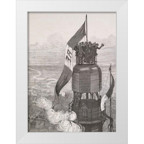 La Tour Eiffel - Ache`vement White Modern Wood Framed Art Print by Vintage Apple Collection