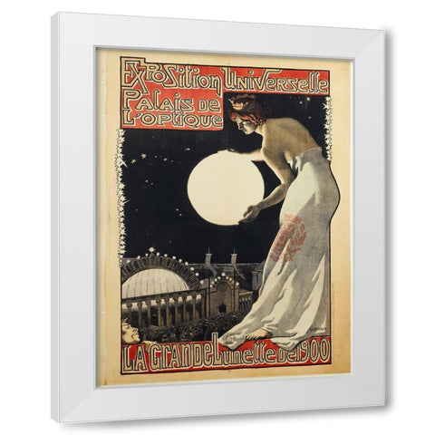 Exposition Universelle Paris Globe White Modern Wood Framed Art Print by Vintage Apple Collection