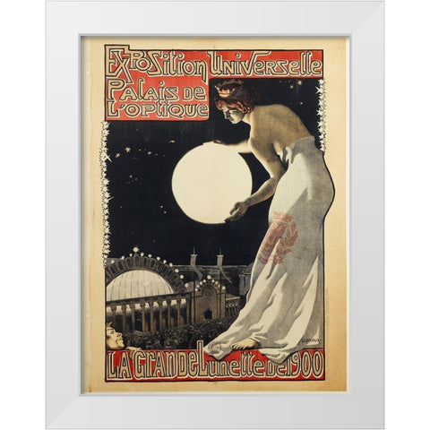 Exposition Universelle Paris Globe White Modern Wood Framed Art Print by Vintage Apple Collection