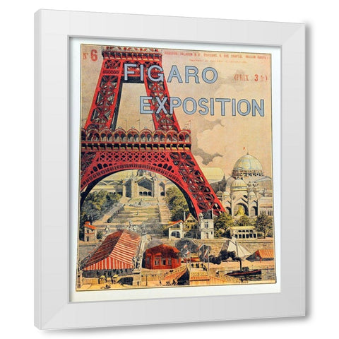 Figaro Expo White Modern Wood Framed Art Print by Vintage Apple Collection