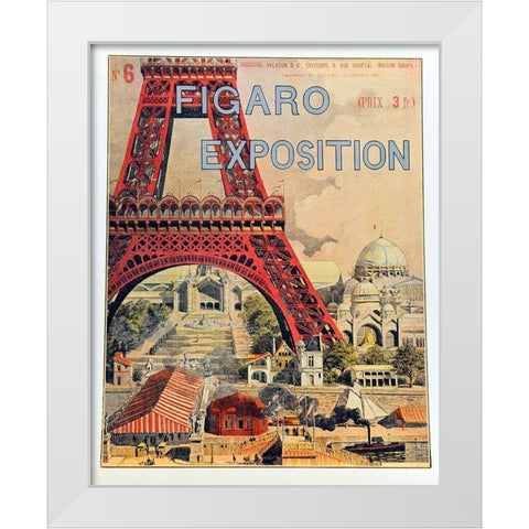 Figaro Expo White Modern Wood Framed Art Print by Vintage Apple Collection