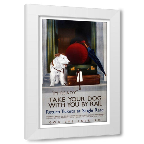 Dog Rail White Modern Wood Framed Art Print by Vintage Apple Collection