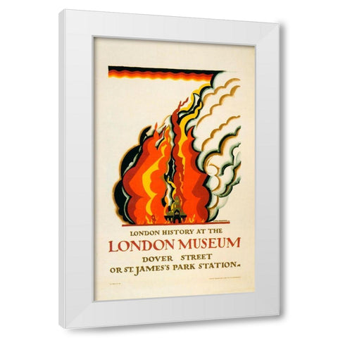 1922 London Museum White Modern Wood Framed Art Print by Vintage Apple Collection