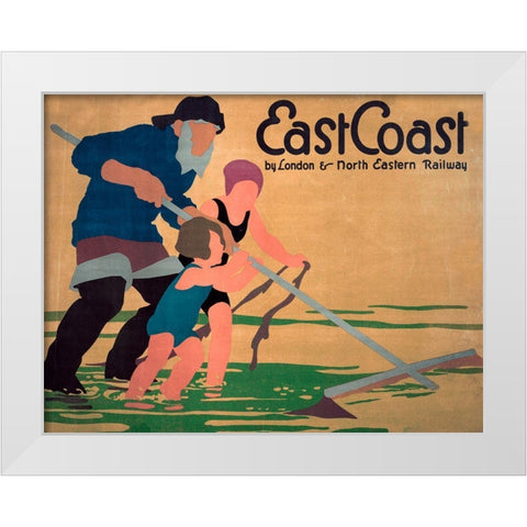 East Coast By London White Modern Wood Framed Art Print by Vintage Apple Collection