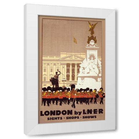 London By Liner White Modern Wood Framed Art Print by Vintage Apple Collection