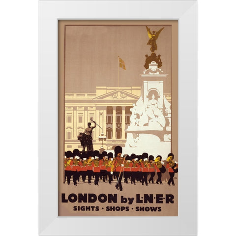 London By Liner White Modern Wood Framed Art Print by Vintage Apple Collection