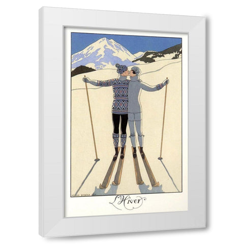 L Hiver Barbier (3) White Modern Wood Framed Art Print by Vintage Apple Collection