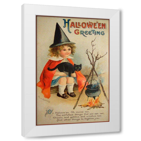 Halloween Cauldron.tif White Modern Wood Framed Art Print by Vintage Apple Collection