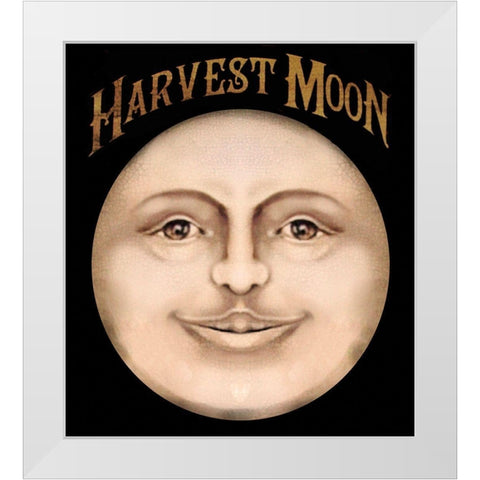 The Harvest Moon.tif White Modern Wood Framed Art Print by Vintage Apple Collection