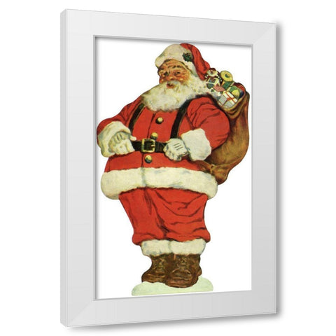 Santa White Modern Wood Framed Art Print by Vintage Apple Collection