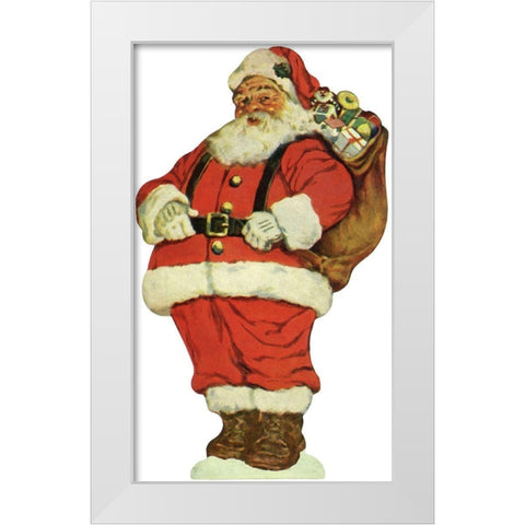 Santa White Modern Wood Framed Art Print by Vintage Apple Collection