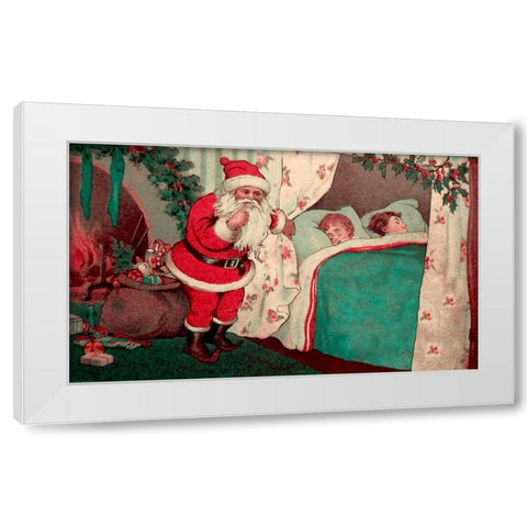 Sleeping Children White Modern Wood Framed Art Print by Vintage Apple Collection