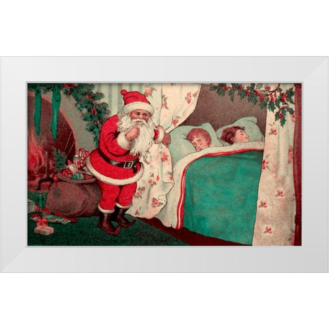 Sleeping Children White Modern Wood Framed Art Print by Vintage Apple Collection