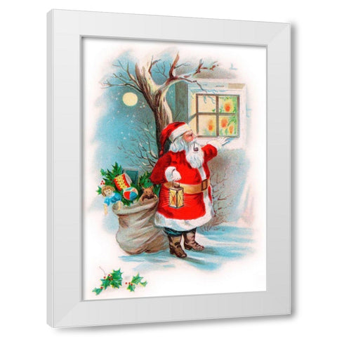 Vintage Xmas 2 White Modern Wood Framed Art Print by Vintage Apple Collection