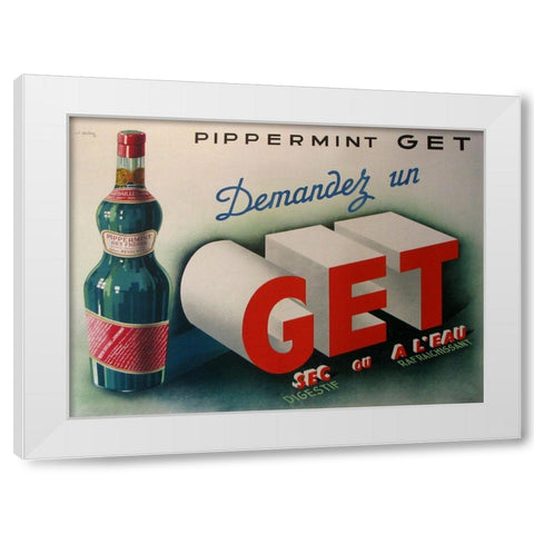 Pipperment Get White Modern Wood Framed Art Print by Vintage Apple Collection