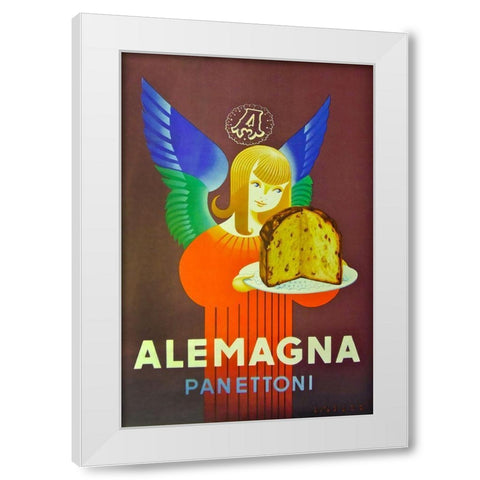Alemagna Bread White Modern Wood Framed Art Print by Vintage Apple Collection