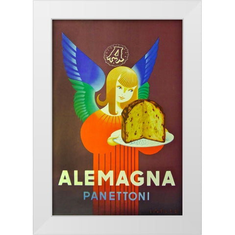 Alemagna Bread White Modern Wood Framed Art Print by Vintage Apple Collection