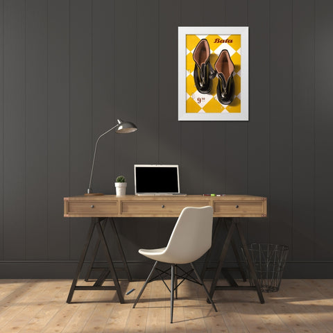 Bata Rubbers White Modern Wood Framed Art Print by Vintage Apple Collection
