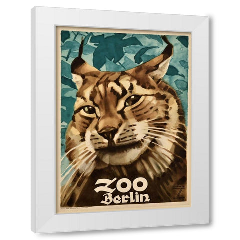 Berlin Zoo White Modern Wood Framed Art Print by Vintage Apple Collection