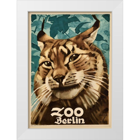 Berlin Zoo White Modern Wood Framed Art Print by Vintage Apple Collection
