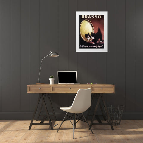 Brasso White Modern Wood Framed Art Print by Vintage Apple Collection