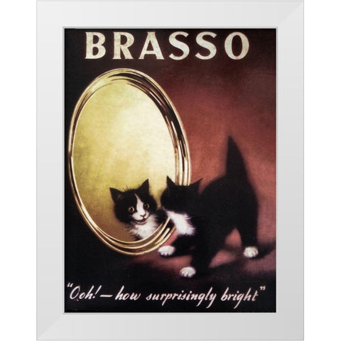 Brasso White Modern Wood Framed Art Print by Vintage Apple Collection