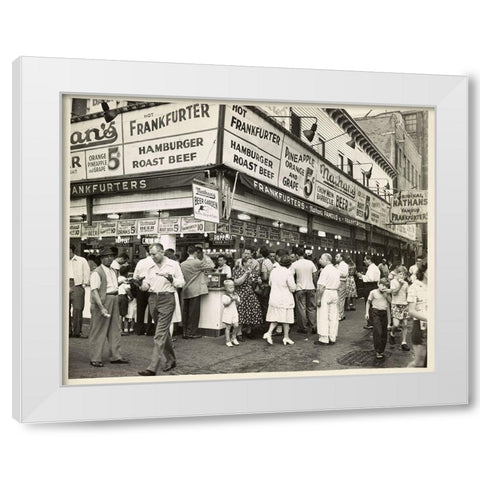 Coney Island I White Modern Wood Framed Art Print by Vintage Apple Collection