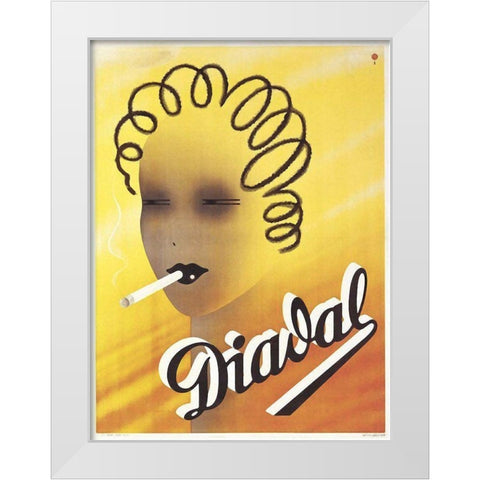 Diadal White Modern Wood Framed Art Print by Vintage Apple Collection