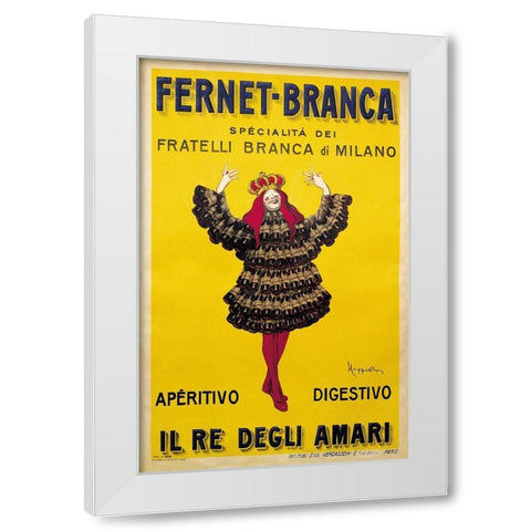 Fernet Branca Yellow White Modern Wood Framed Art Print by Vintage Apple Collection