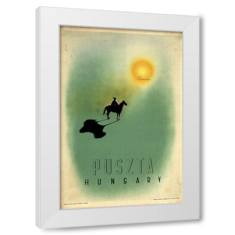 Hungary White Modern Wood Framed Art Print by Vintage Apple Collection