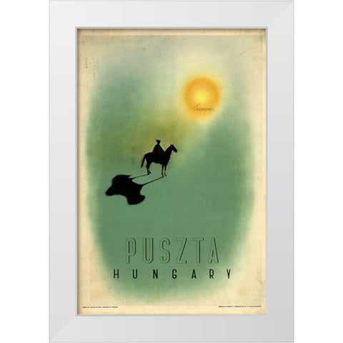 Hungary White Modern Wood Framed Art Print by Vintage Apple Collection