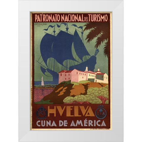 Hvelva White Modern Wood Framed Art Print by Vintage Apple Collection