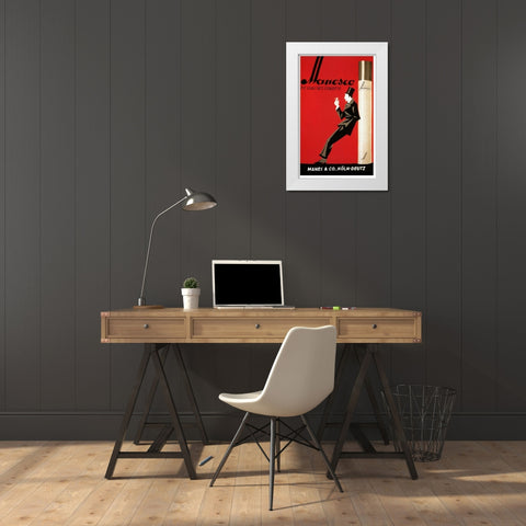 Manesco White Modern Wood Framed Art Print by Vintage Apple Collection