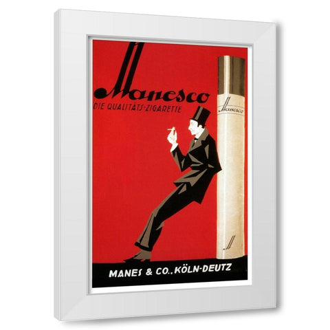 Manesco White Modern Wood Framed Art Print by Vintage Apple Collection
