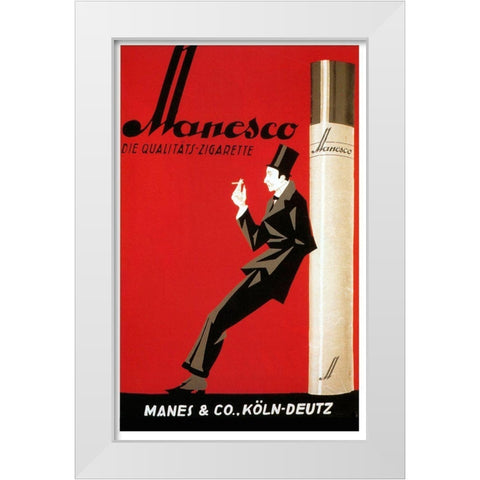Manesco White Modern Wood Framed Art Print by Vintage Apple Collection