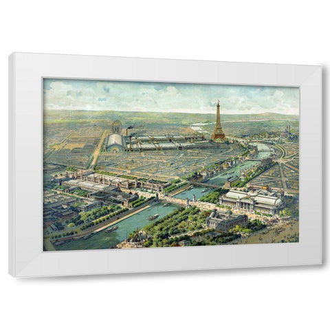 Paris Expo - Rare White Modern Wood Framed Art Print by Vintage Apple Collection