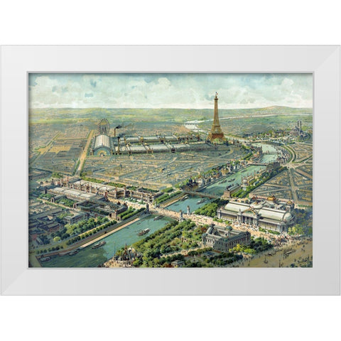 Paris Expo - Rare White Modern Wood Framed Art Print by Vintage Apple Collection