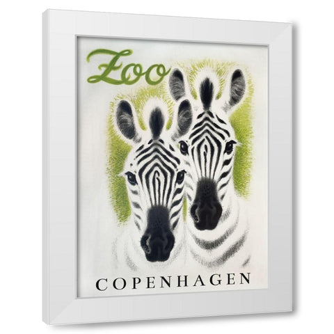Copenhagen Zoo White Modern Wood Framed Art Print by Vintage Apple Collection