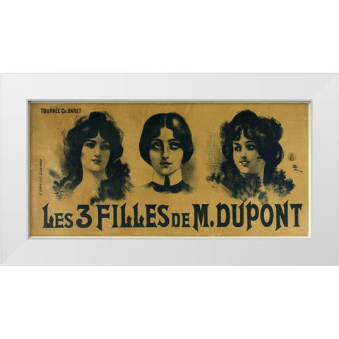 3Filles White Modern Wood Framed Art Print by Vintage Apple Collection