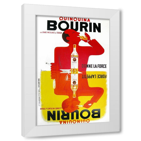 Bourin White Modern Wood Framed Art Print by Vintage Apple Collection