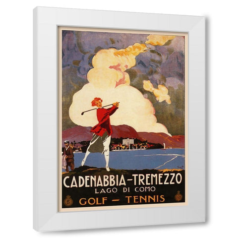 Cadenabbia White Modern Wood Framed Art Print by Vintage Apple Collection