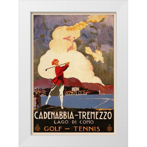 Cadenabbia White Modern Wood Framed Art Print by Vintage Apple Collection