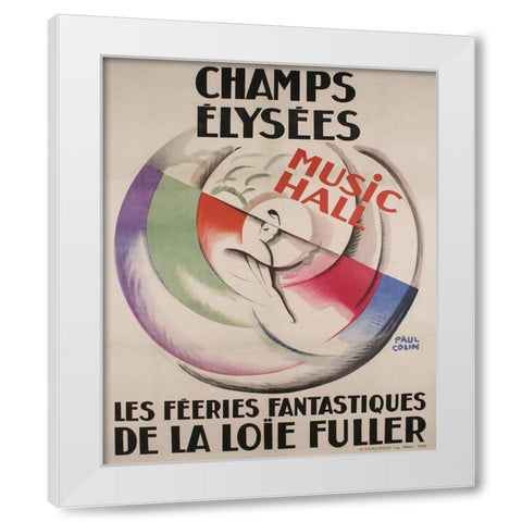 Champs Elysees White Modern Wood Framed Art Print by Vintage Apple Collection