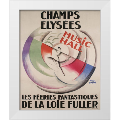 Champs Elysees White Modern Wood Framed Art Print by Vintage Apple Collection