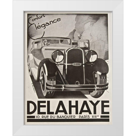 Delahaye White Modern Wood Framed Art Print by Vintage Apple Collection
