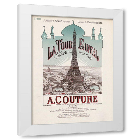 eiffel exposition White Modern Wood Framed Art Print by Vintage Apple Collection