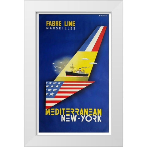 Fabre White Modern Wood Framed Art Print by Vintage Apple Collection