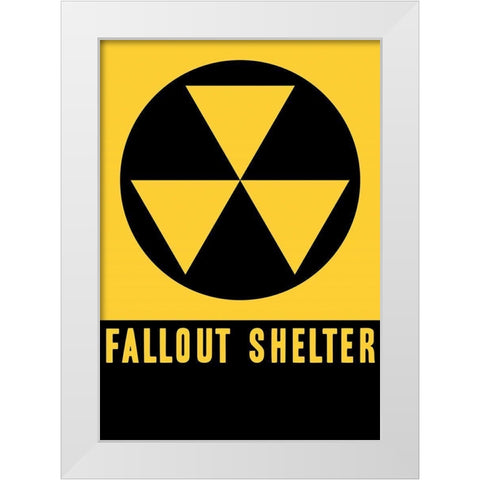 Fallout Shelter White Modern Wood Framed Art Print by Vintage Apple Collection