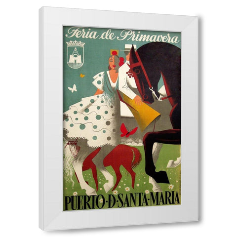 festival of spring White Modern Wood Framed Art Print by Vintage Apple Collection